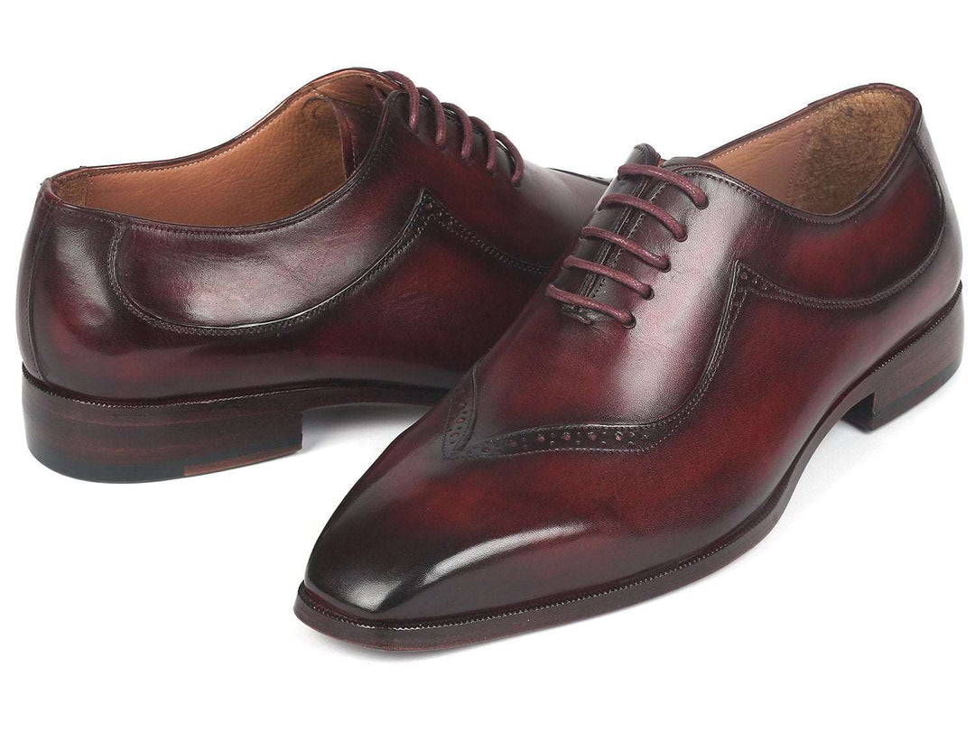 Paul Parkman Dark Bordeaux Hand-Painted Men's Oxfrods (ID#35BRD25) - WKshoes