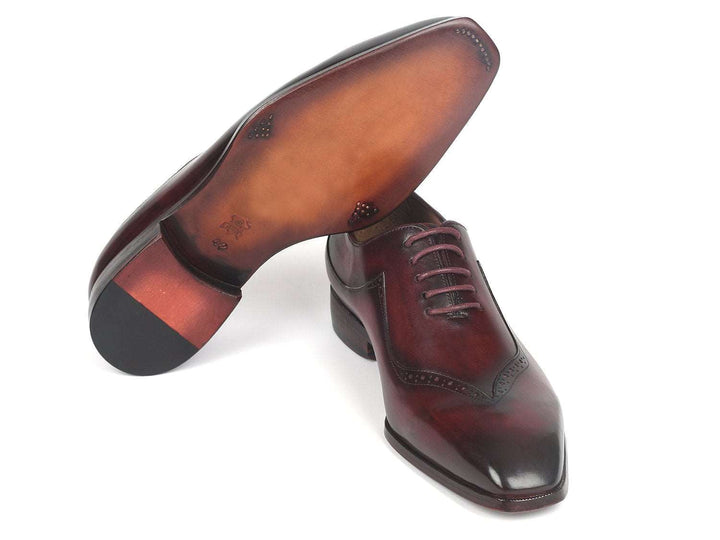 Paul Parkman Dark Bordeaux Hand-Painted Men's Oxfrods (ID#35BRD25) - WKshoes