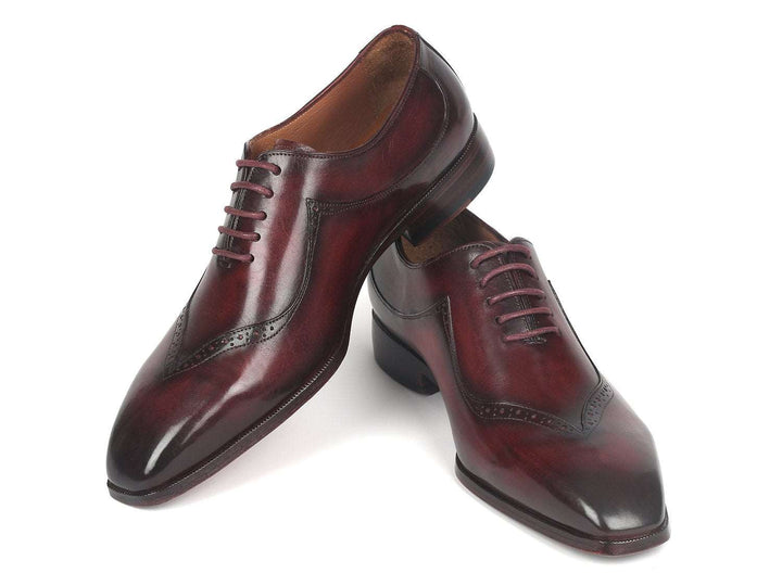 Paul Parkman Dark Bordeaux Hand-Painted Men's Oxfrods (ID#35BRD25) - WKshoes