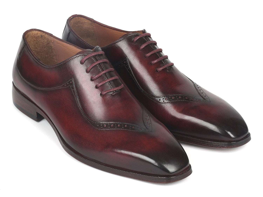 Paul Parkman Dark Bordeaux Hand-Painted Men's Oxfrods (ID#35BRD25) - WKshoes