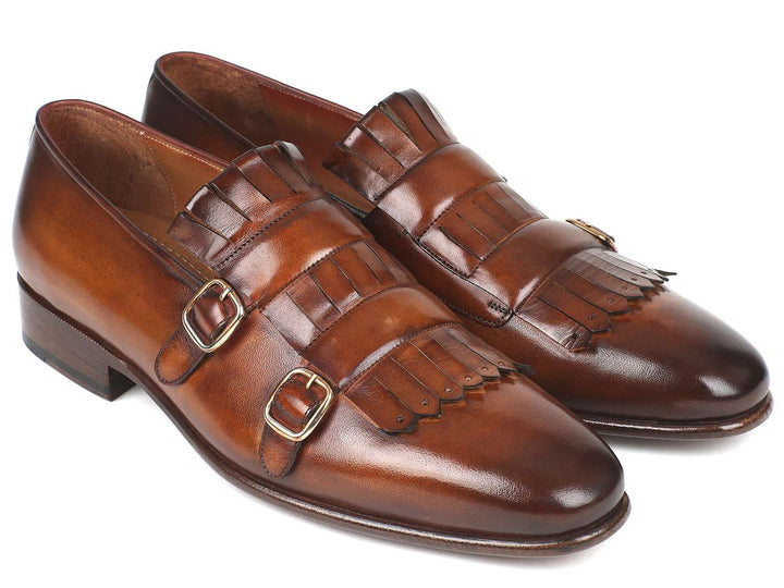 Paul Parkman Men's Brown Kiltie Double Monkstraps (ID#ST37VF) - WKshoes