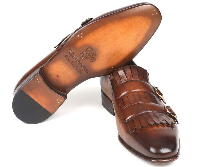 Paul Parkman Men's Brown Kiltie Double Monkstraps (ID#ST37VF) - WKshoes