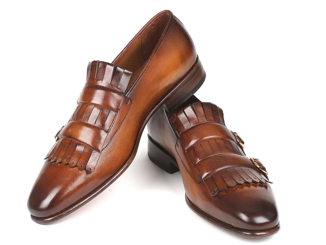 Paul Parkman Men's Brown Kiltie Double Monkstraps (ID#ST37VF) - WKshoes