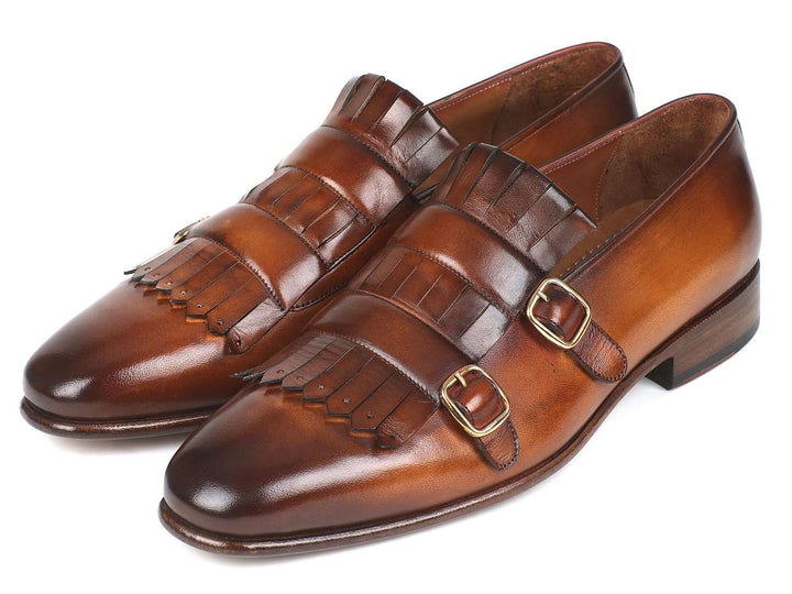 Paul Parkman Men's Brown Kiltie Double Monkstraps (ID#ST37VF) - WKshoes