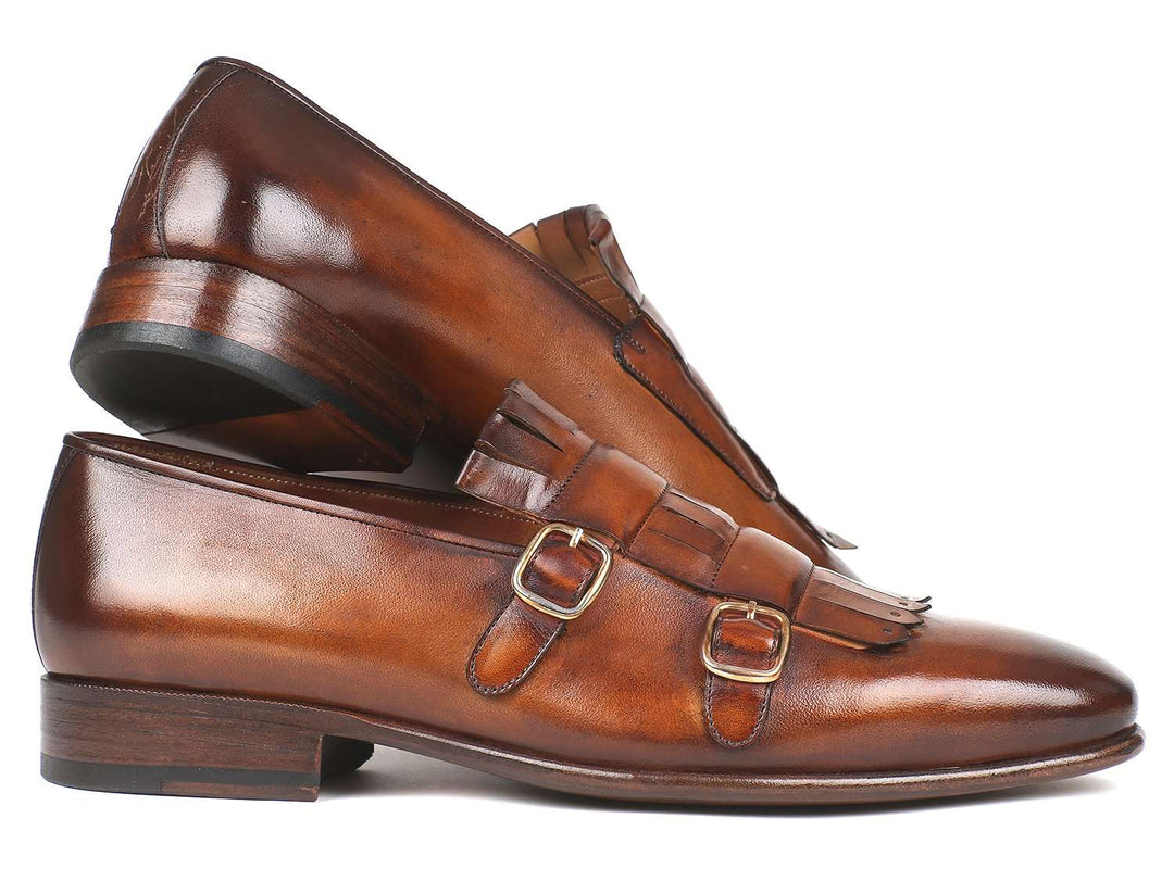 Paul Parkman Men's Brown Kiltie Double Monkstraps (ID#ST37VF) - WKshoes