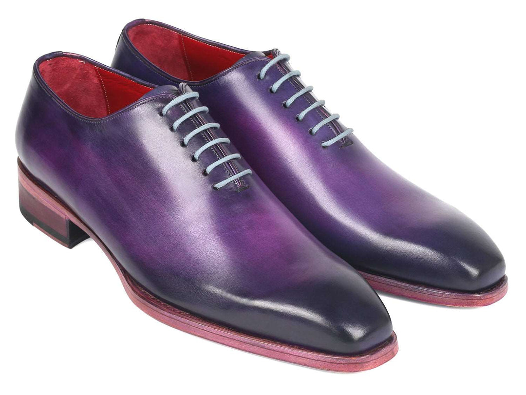 Paul Parkman Goodyear Welted Wholecut Oxfords Purple Hand-Painted (ID#044PRP) - WKshoes