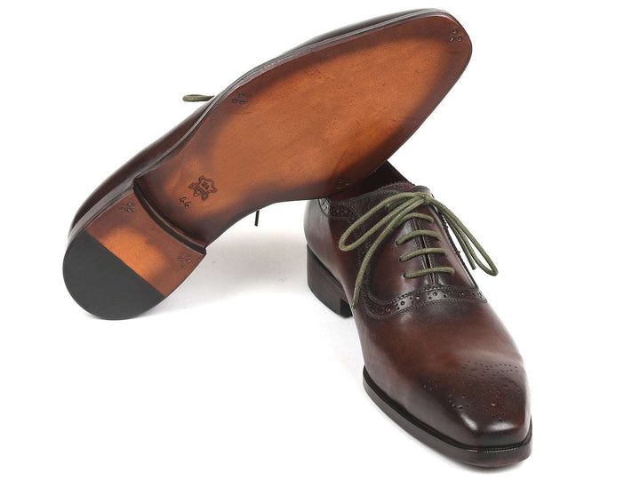 Paul Parkman Men's Brown Medallion Toe Oxfords (ID#FS78BW) - WKshoes