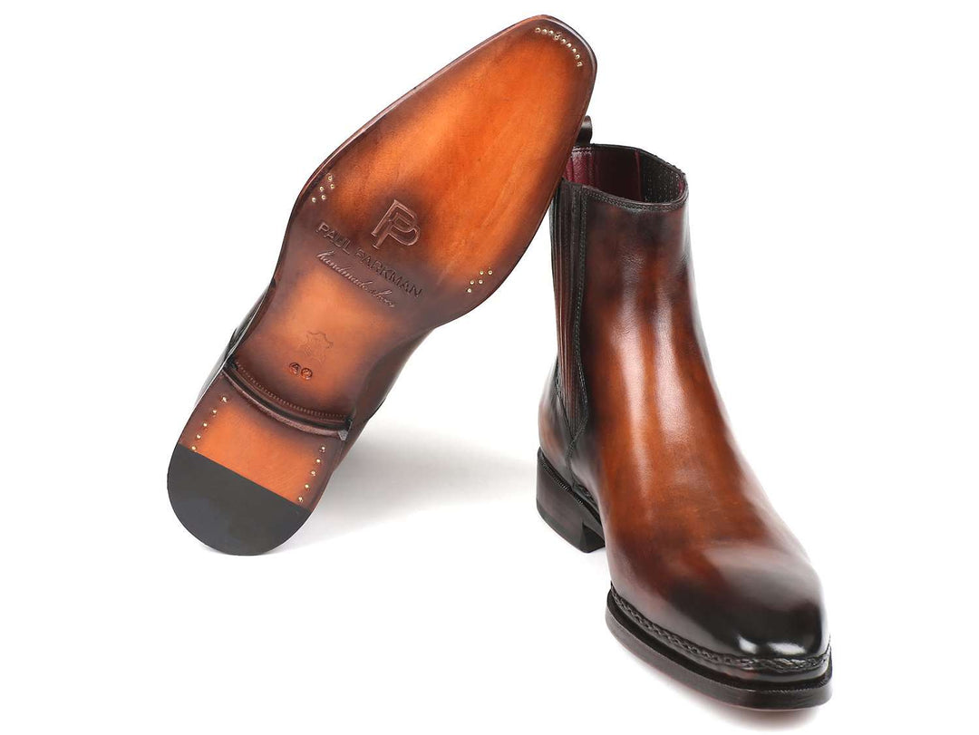 Paul Parkman Chelsea Boots Brown Burnished Leather - WKshoes