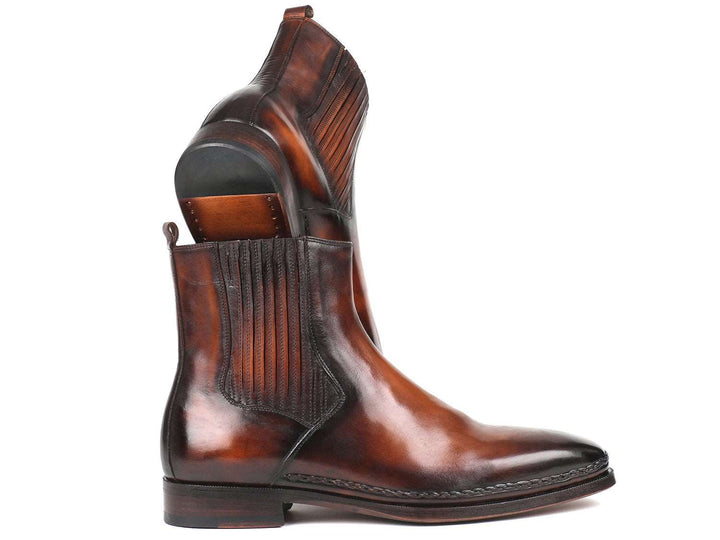 Paul Parkman Chelsea Boots Brown Burnished Leather - WKshoes