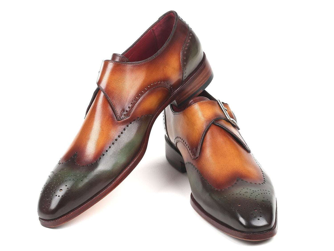 Paul Parkman Green & Camel Single Monkstrap - WKshoes