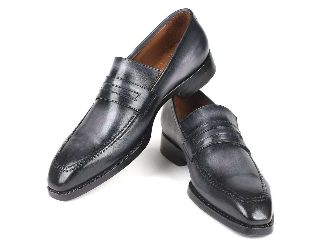 Paul Parkman Gray Burnished Goodyear Welted Loafers - WKshoes