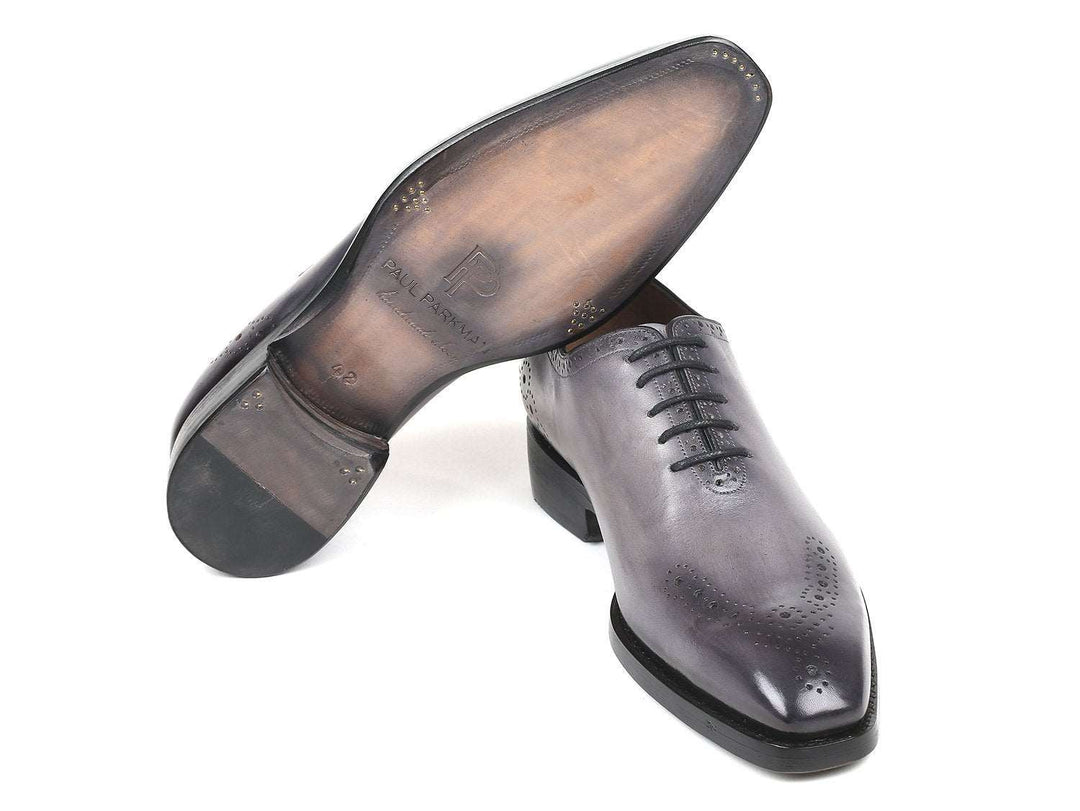 Paul Parkman Gray Goodyear Welted Punched Oxfords - WKshoes