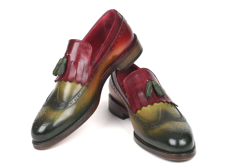 Paul Parkman Green & Bordeaux Kiltie Tassel Loafer - WKshoes