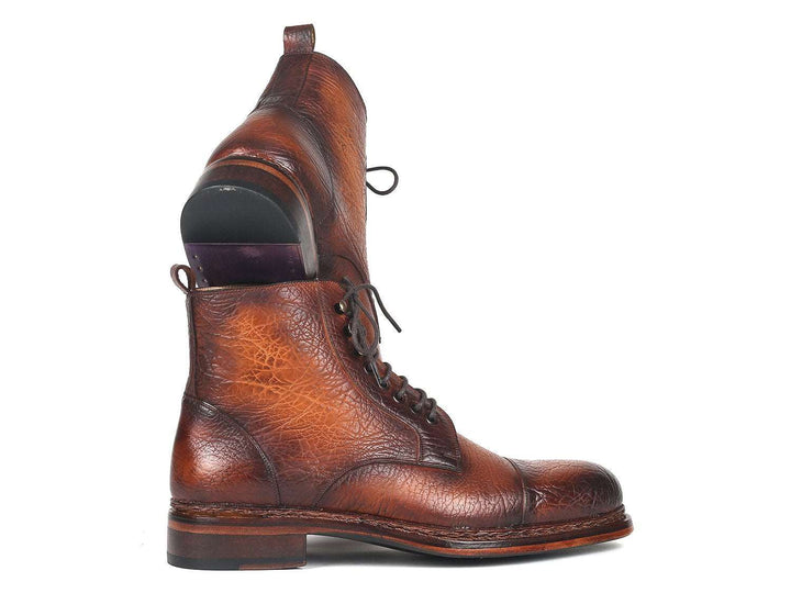 Paul Parkman Antique Burnished Brown Leather Boots - WKshoes