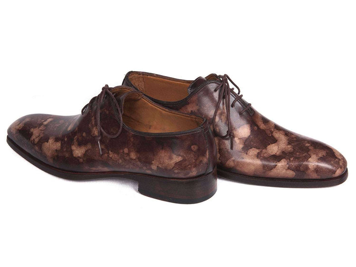 Paul Parkman Camouflage Hand-Painted Wholecut Brown Oxfords - WKshoes