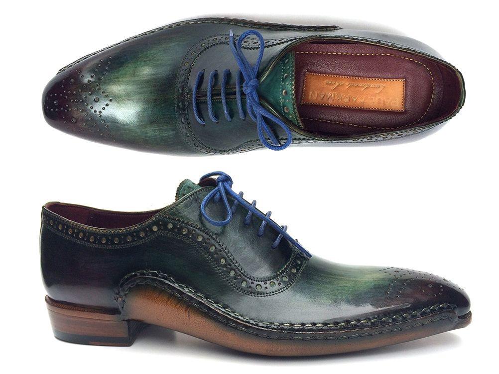 Paul Parkman Green & Purple Handmade Oxfords - WKshoes