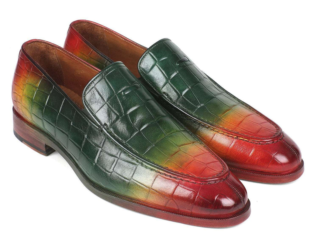 Paul Parkman Crocodile Embossed Calfskin Multicolor Loafer - WKshoes