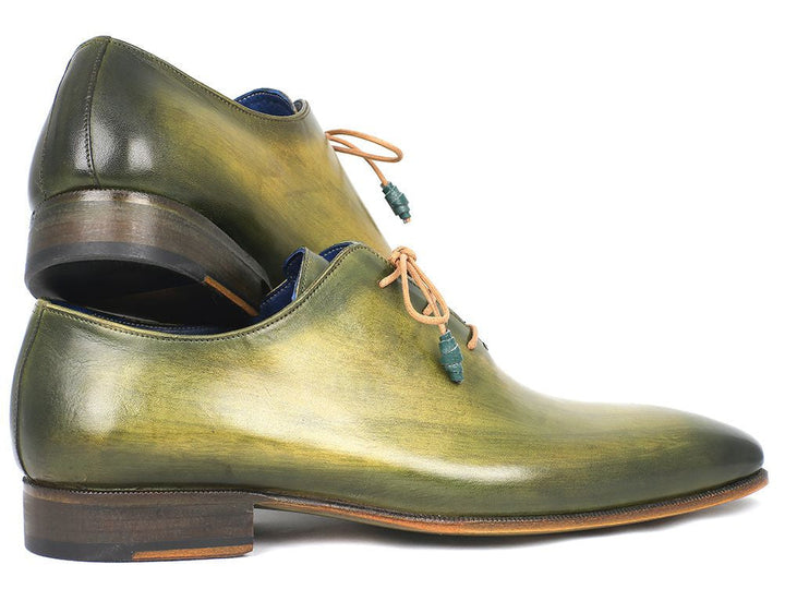 Paul Parkman Plain Toe Wholecut Oxfords Green Hanpainted Leather (ID#755-GRN) - WKshoes