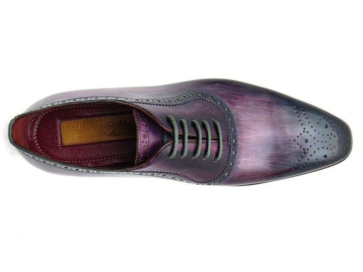 Paul Parkman Men's Purple & Navy Medallion Toe Oxfords (ID#PR88TT) - WKshoes