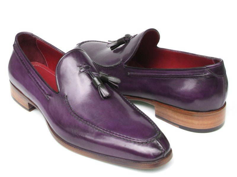 Paul Parkman Men's Tassel Loafer Purple Hand Painted Leather (ID#083-PURP) - WKshoes