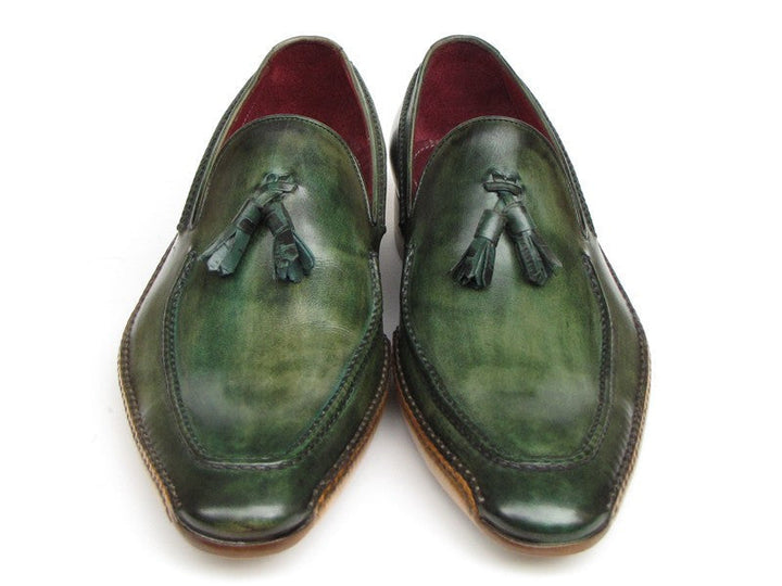 Paul Parkman Men's Side Handsewn Tassel Loafer Green Shoes (ID#082-GREEN) - WKshoes