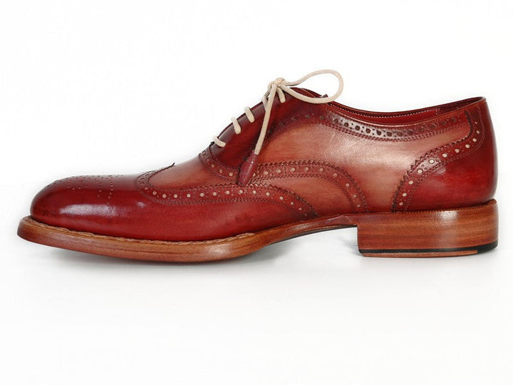 Paul Parkman Men's Wingtip Oxfords Bordeaux & Camel (ID#027B) - WKshoes