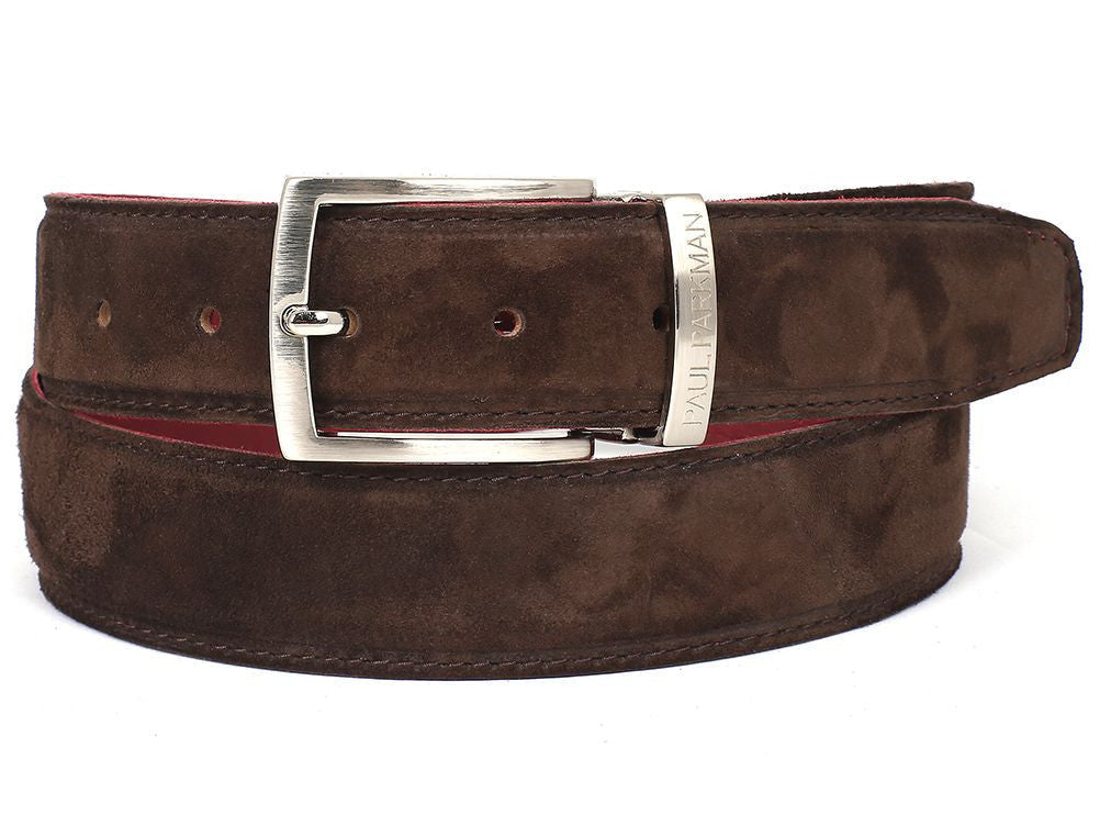 PAUL PARKMAN Men's Brown Suede Belt (ID#B06-BRW) - WKshoes