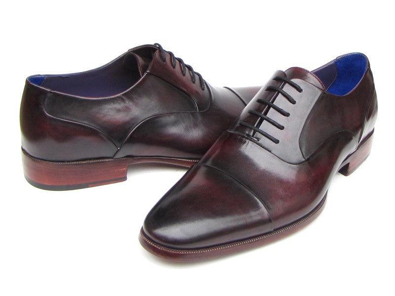 Paul Parkman Men's Captoe Oxfords Black Purple Shoes (ID#074-PURP-BLK) - WKshoes