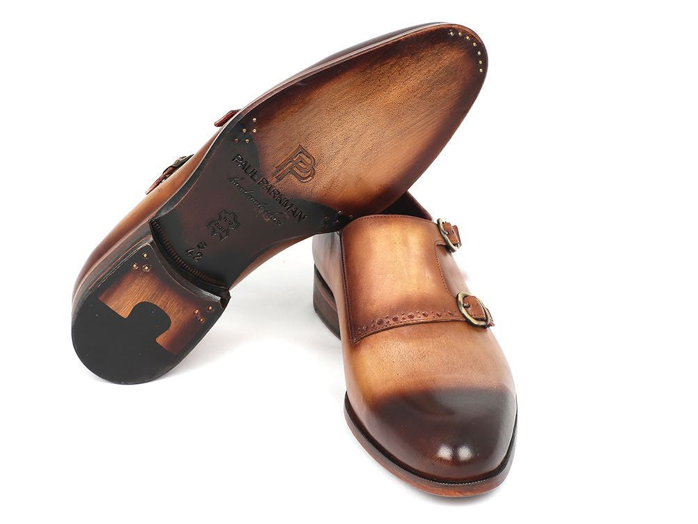 Paul Parkman Two Tone Double Monkstrap Shoes (ID#HT54-CML) - WKshoes