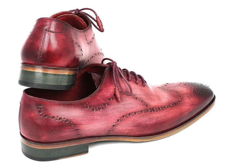 Paul Parkman Wintip Oxfords Burgundy Handpainted Calfskin (ID#741-BUR) - WKshoes