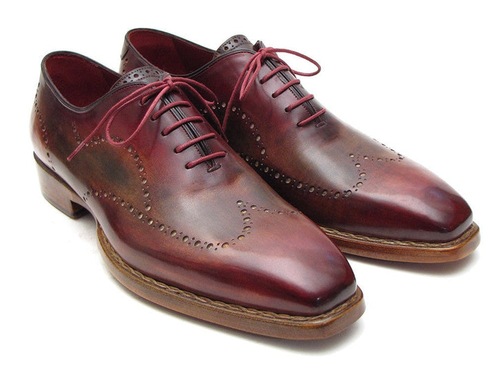 Paul Parkman Wingtip Oxford Goodyear Welted Bordeaux & Camel (ID#087LX) - WKshoes