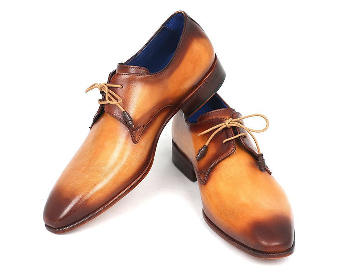 Paul Parkman Brown & Camel Hand-Painted Derby Shoes (ID#326-CMLBRW) - WKshoes