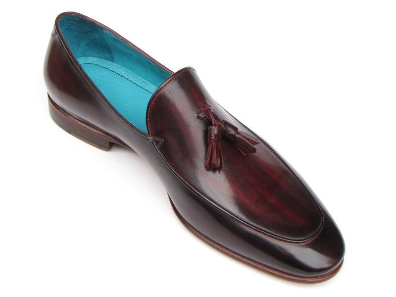 Paul Parkman Men's Tassel Loafer Black & Purple Shoes (ID#049-BLK-PURP) - WKshoes