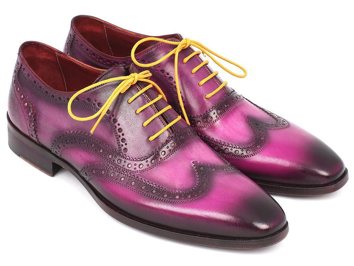 Paul Parkman Men's Wingtip Oxfords Lilac Handpainted Calfskin (ID#228-LIL) - WKshoes