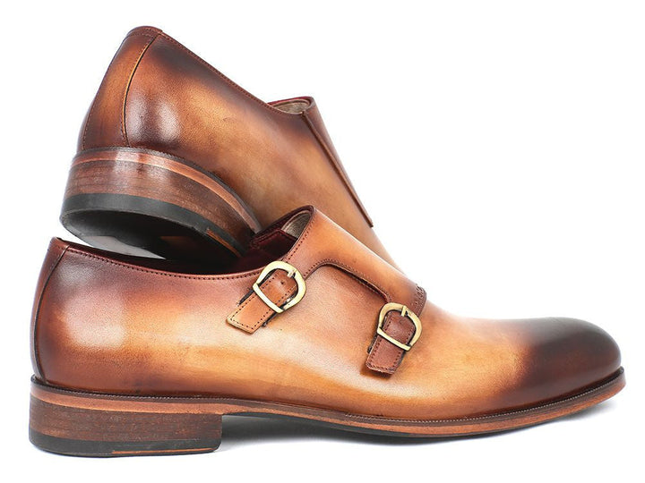 Paul Parkman Two Tone Double Monkstrap Shoes (ID#HT54-CML) - WKshoes