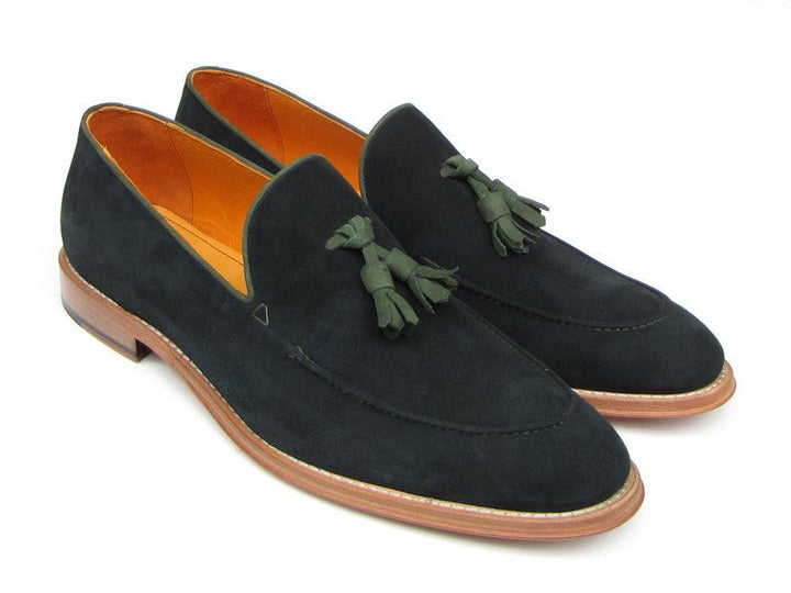 Paul Parkman Men's Tassel Loafer Green Suede Shoes (ID#087-GREEN) - WKshoes