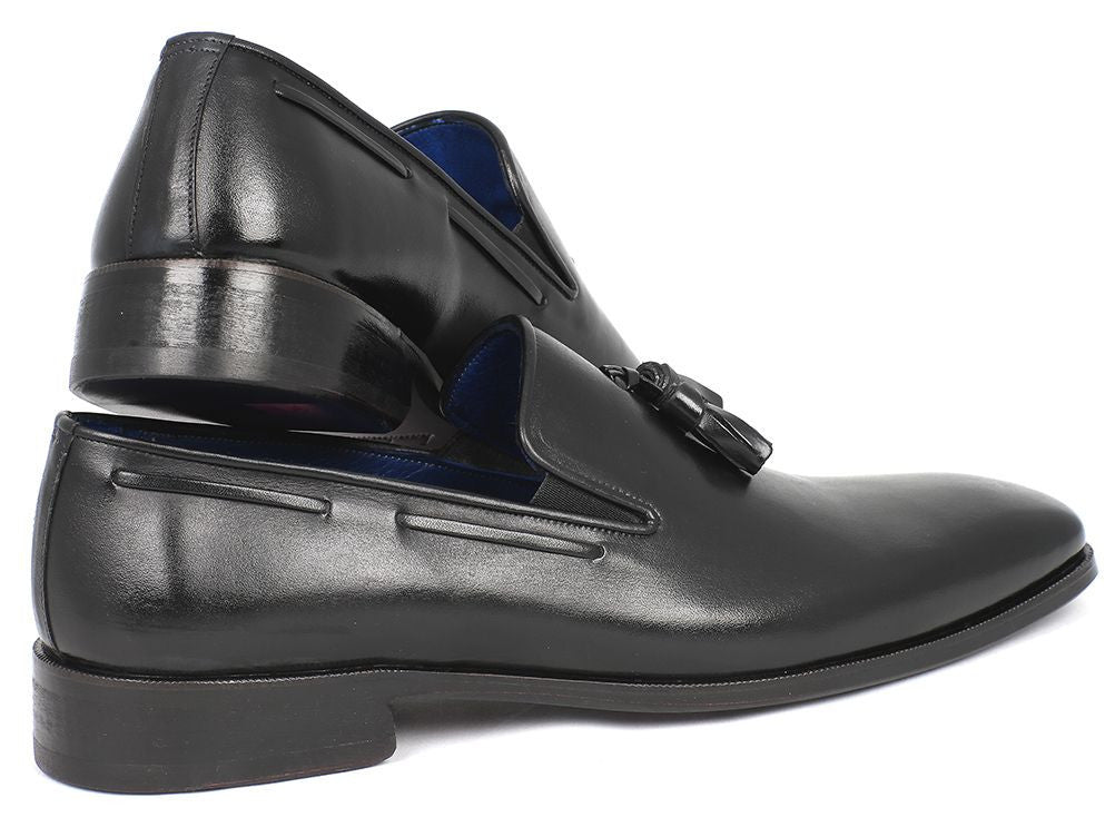 Paul Parkman Men's Tassel Loafer Black Leather Upper & Leather Sole (ID#5141-BLK) - WKshoes