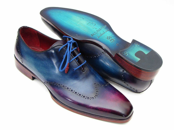 Paul Parkman Blue & Purple Wingtip Oxfords (ID#084VX55) - WKshoes