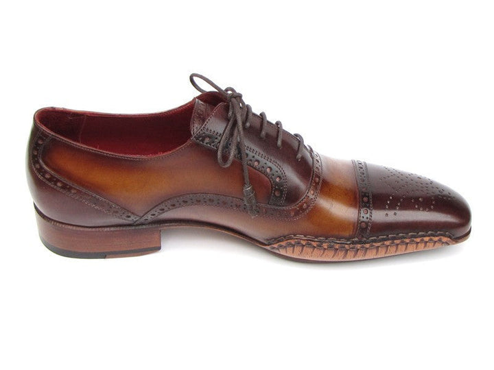 Paul Parkman Men's Captoe Oxfords Brown Hand Painted Shoes (ID#5032-BRW) - WKshoes