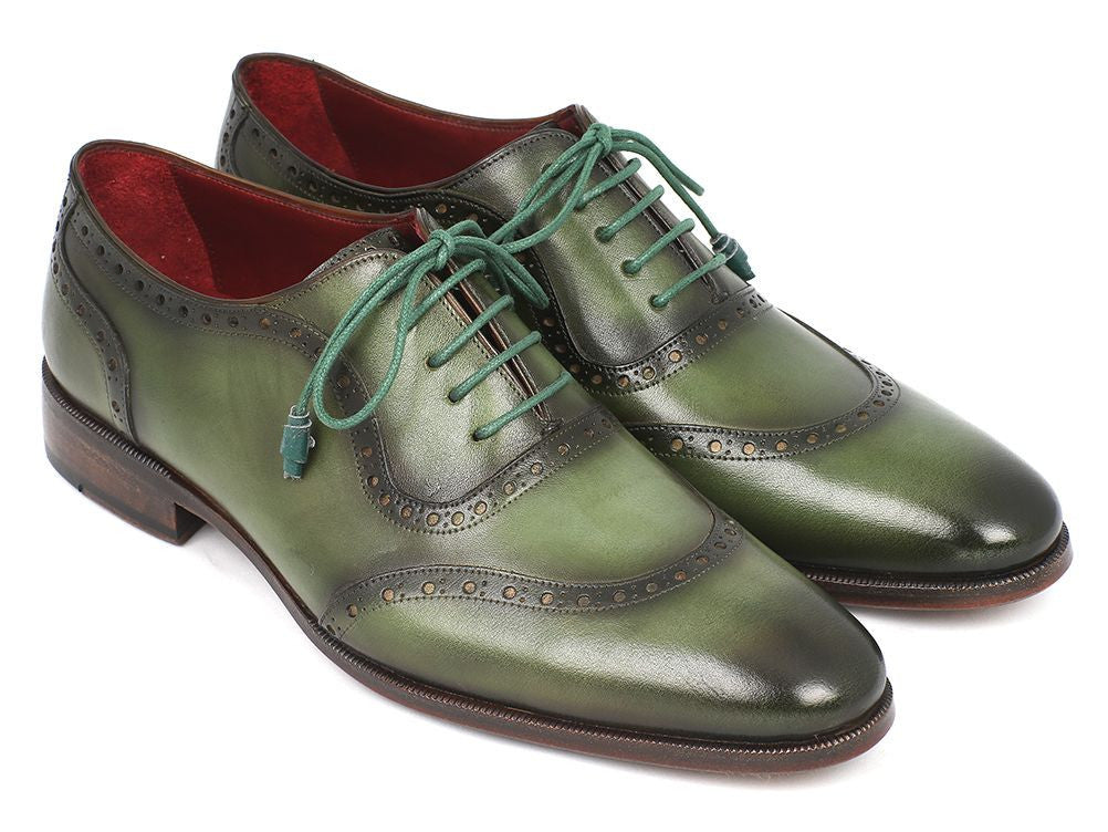 Paul Parkman Men's Green Calfskin Oxfords (ID#K78-GRN) - WKshoes