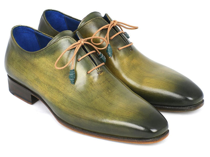 Paul Parkman Plain Toe Wholecut Oxfords Green Hanpainted Leather (ID#755-GRN) - WKshoes