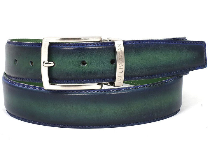 PAUL PARKMAN Men's Leather Belt Dual Tone Blue & Green (ID#B01-BLU-GRN) - WKshoes