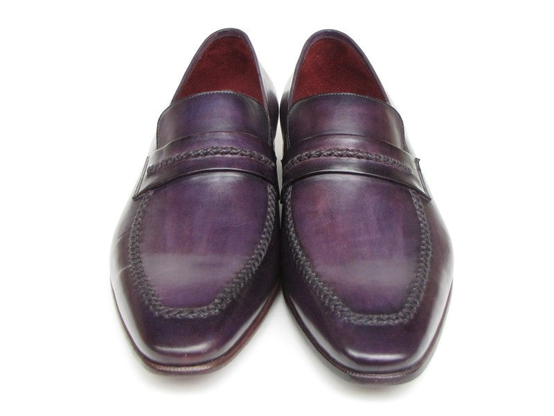 Paul Parkman Men's Purple Loafers Handmade Slip-On Shoes (ID#068-PURP) - WKshoes