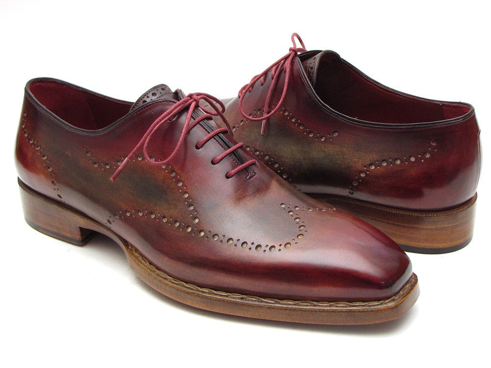 Paul Parkman Wingtip Oxford Goodyear Welted Bordeaux & Camel (ID#087LX) - WKshoes