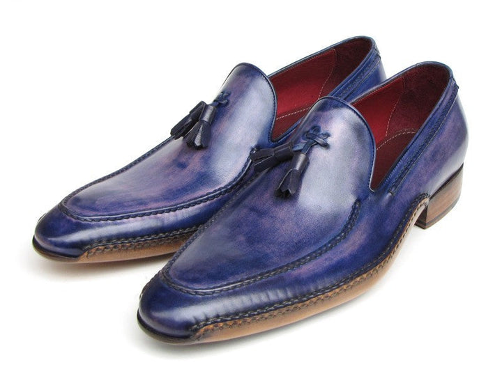 Paul Parkman Men's Side Handsewn Tassel Loafer Blue & Purple (ID#082-BLU-PURP) - WKshoes