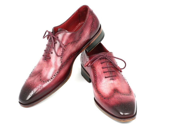 Paul Parkman Wintip Oxfords Burgundy Handpainted Calfskin (ID#741-BUR) - WKshoes