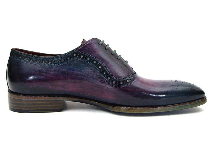 Paul Parkman Men's Purple & Navy Medallion Toe Oxfords (ID#PR88TT) - WKshoes