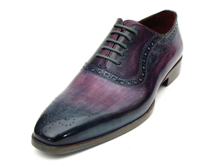 Paul Parkman Men's Purple & Navy Medallion Toe Oxfords (ID#PR88TT) - WKshoes