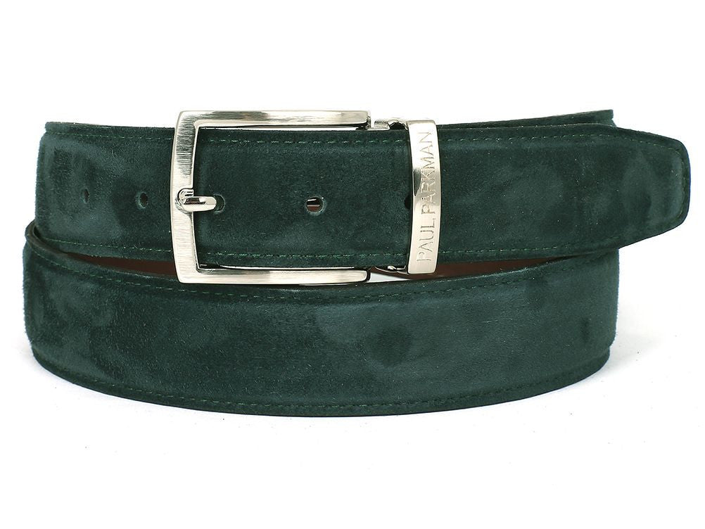 PAUL PARKMAN Men's Green Suede Belt (ID#B06-GREEN) - WKshoes