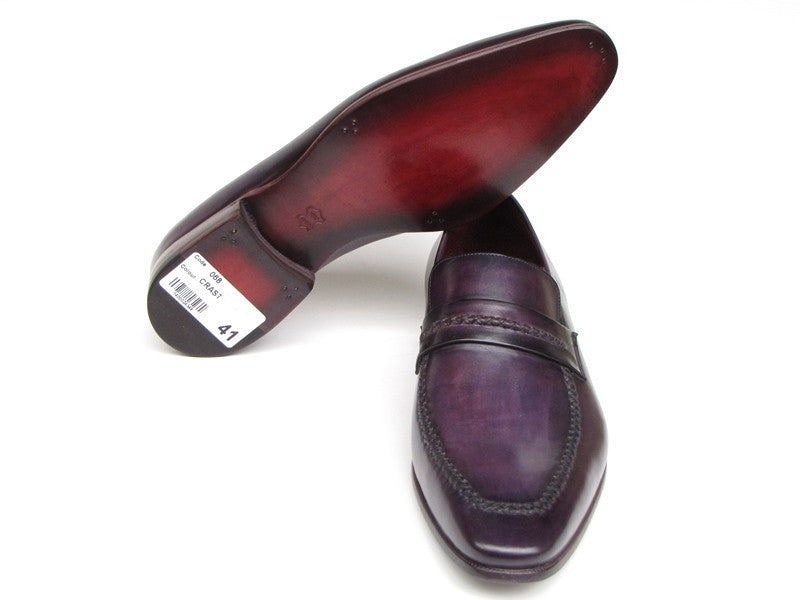 Paul Parkman Men's Purple Loafers Handmade Slip-On Shoes (ID#068-PURP) - WKshoes